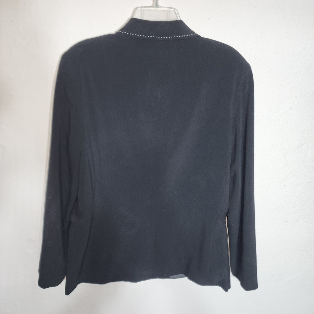 Sag Harbor Blazer Jacket 14 Black Vintage Pick Stitch Career Office - Picture 8 of 8
